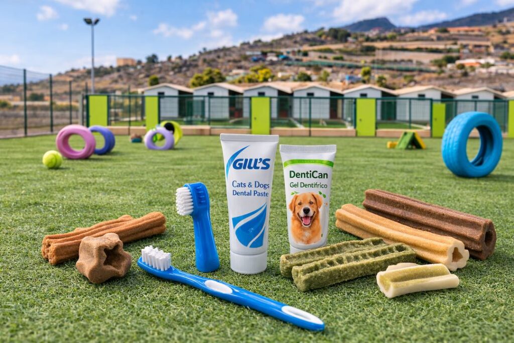 cepillos dentales y snacks dentales para perros